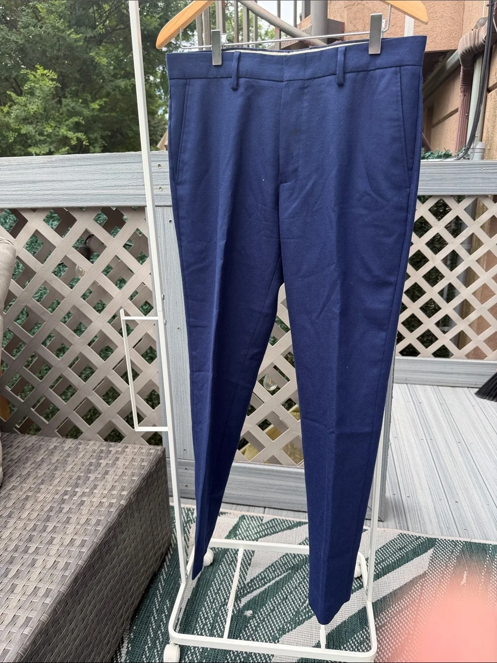 J. Crew Men's Navy Dress Trousers - Bowery Slim 31x30